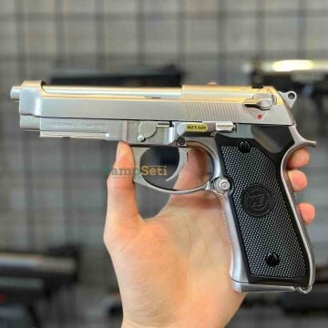 We Beretta M9a1 Raıl Silver Full Auto Gbb Airsoft Tabanca