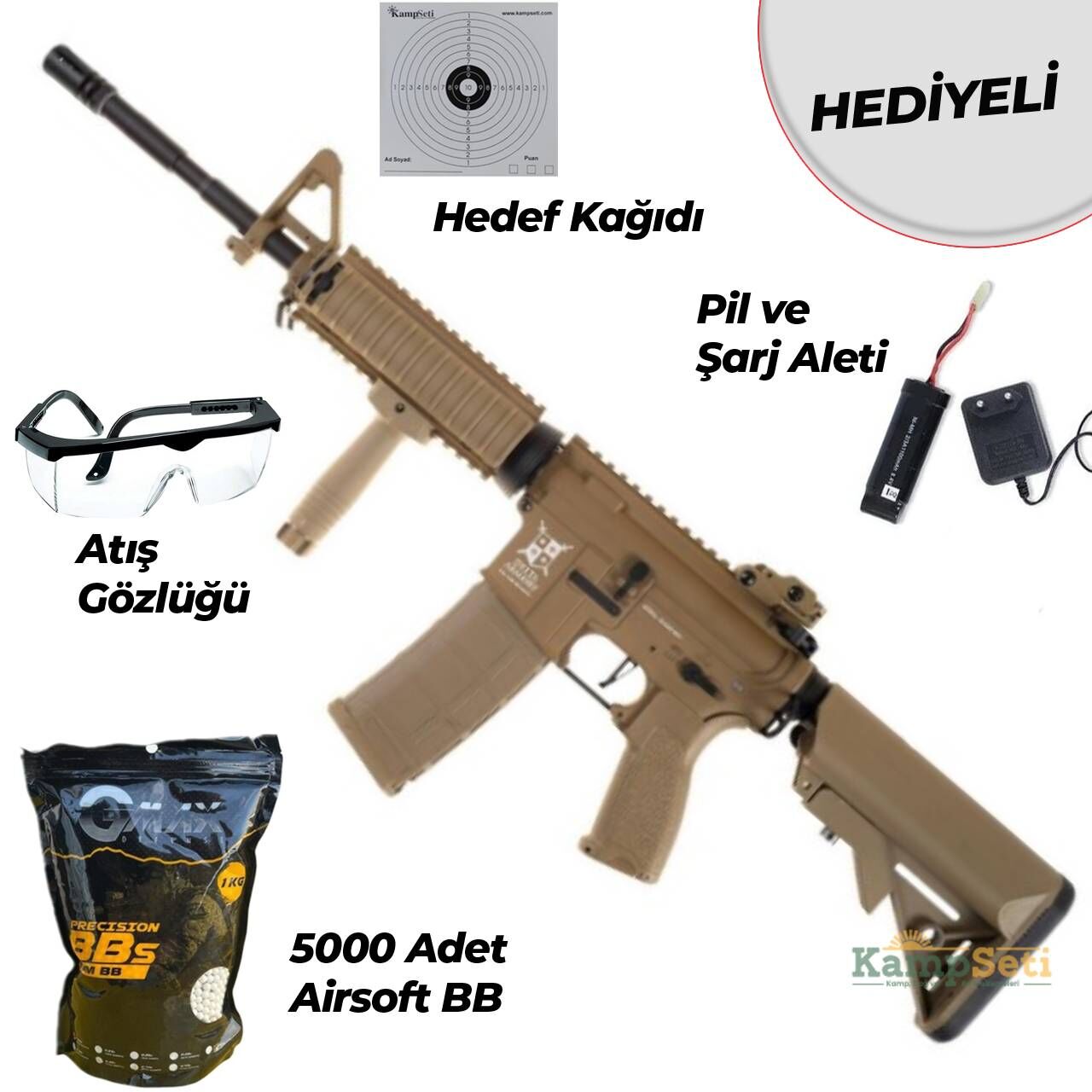 Delta Armory AR15 RIS ALPHA Full Metal Airsoft Tüfek Full Tan