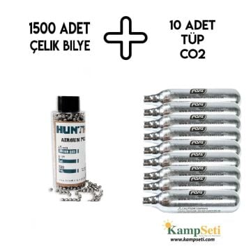 Hunthink Çelik Bilye 1500 Adet + 10 Adet Havalı Tabanca Tüpü