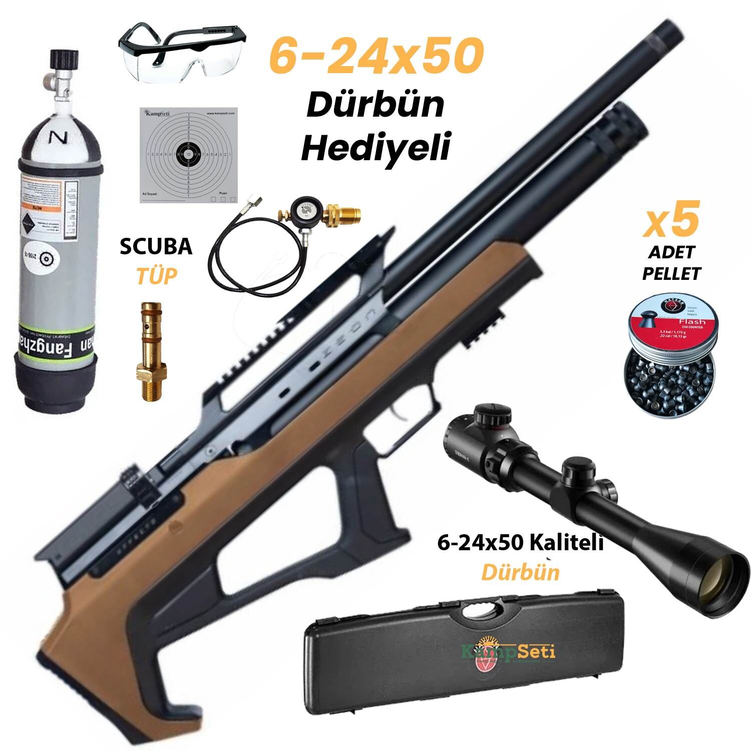 Huğlu Zeon Bronz Cerakote Pcp Havalı Tüfek Lw Namlu