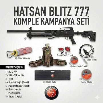 Hatsan Blitz 777 6.35mm Tam ve Yarı Otomatik PCP Havalı Tüfek
