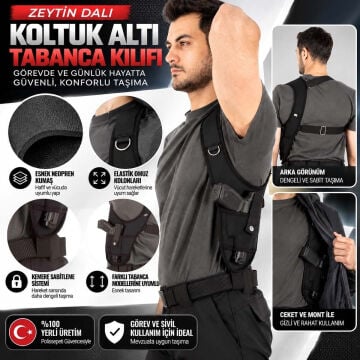To Gun Holster Zeytin Dalı Neopren Koltuk Altı Tabanca Kılıfı