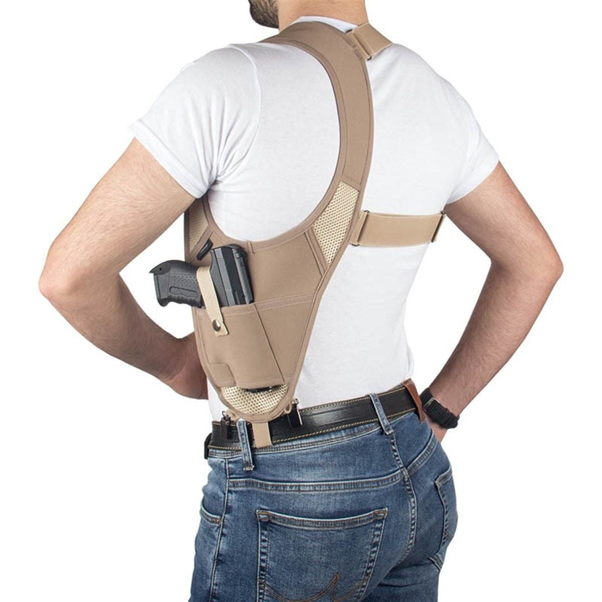To Gun Holster Zeytin Dalı Neopren Koltuk Altı Tabanca Kılıfı Bej