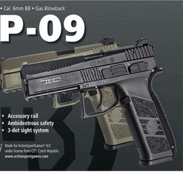 ASG CZ P09 Duty Blowback Airsoft Tabanca Siyah