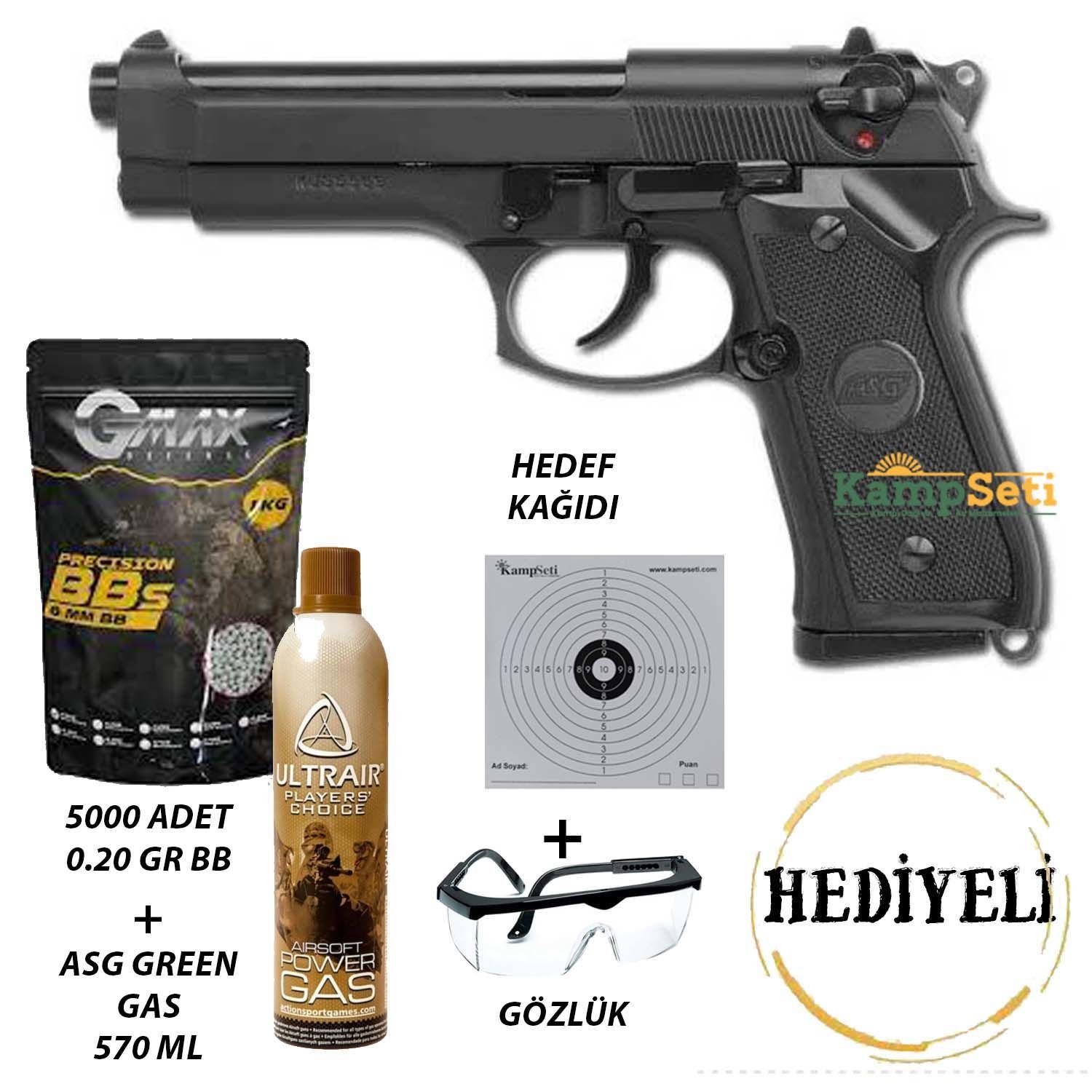 ASG M9 Beretta Heavy Weight Blowback Airsoft Tabanca - Kamp Seti