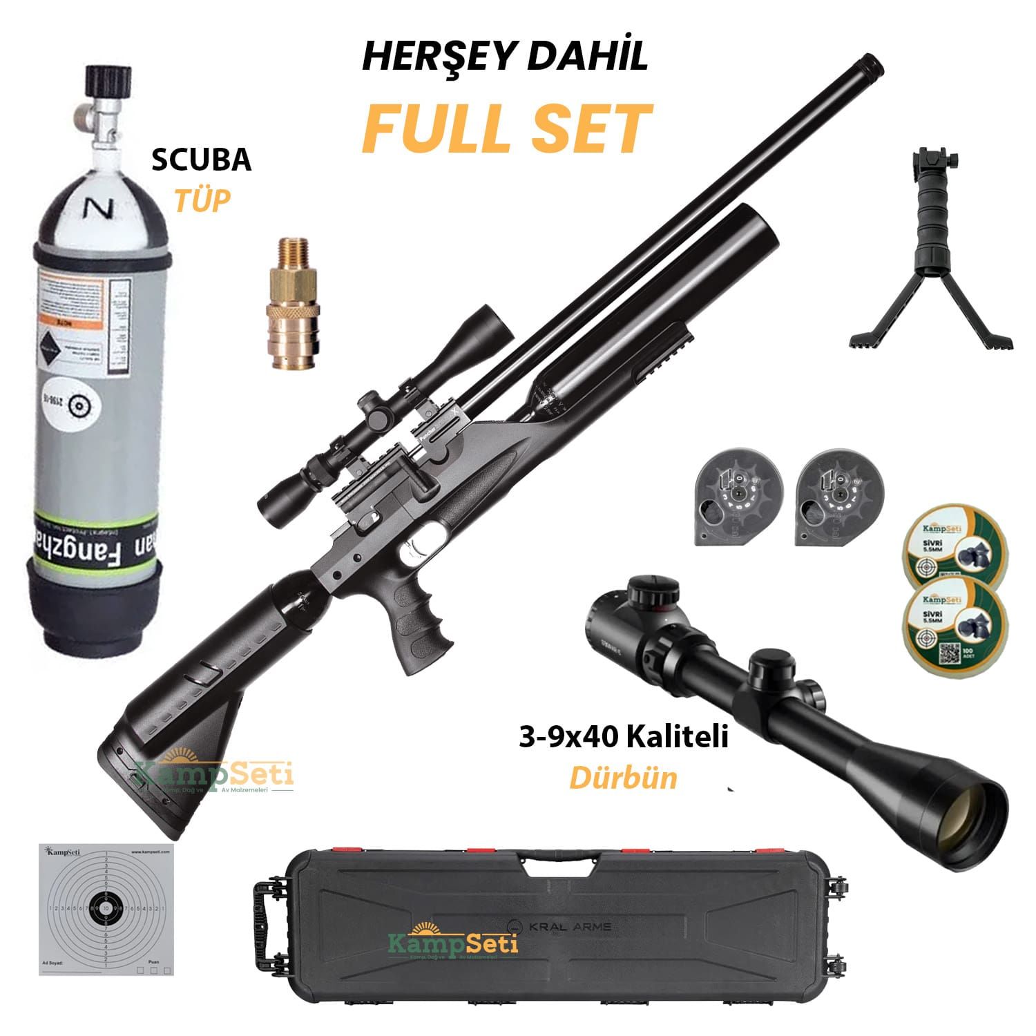 Kral Puncher Bigmax X Pcp Havalı Tüfek Siyah Full Set