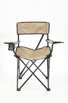 2 Adet KampSeti Katlanır Kamp Sandalyesi-Sırtı Açık Piknik Sandalyesi (Bej)