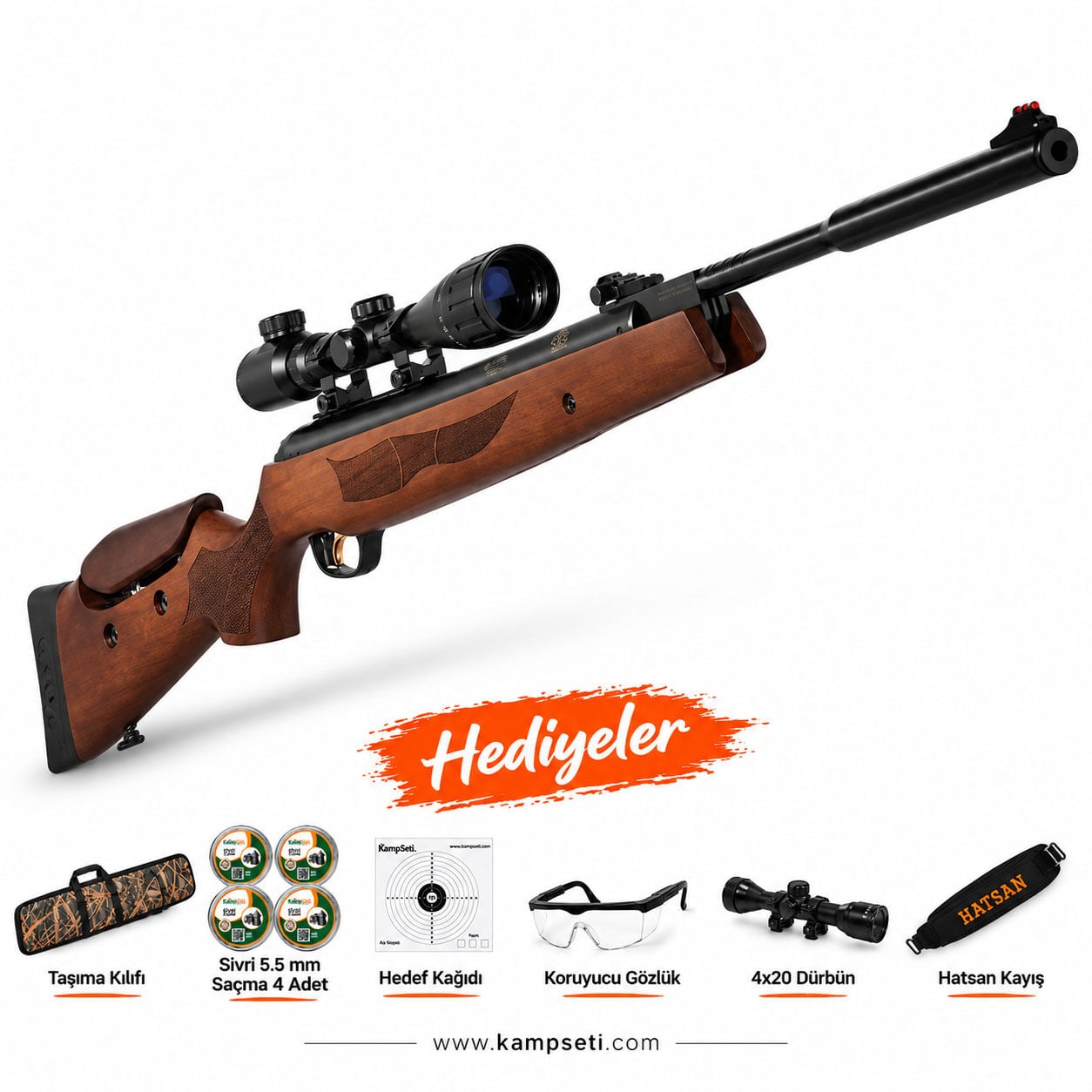 Hatsan Mod 135 VORTEX QE Ağaç Havalı Tüfek 5.5mm