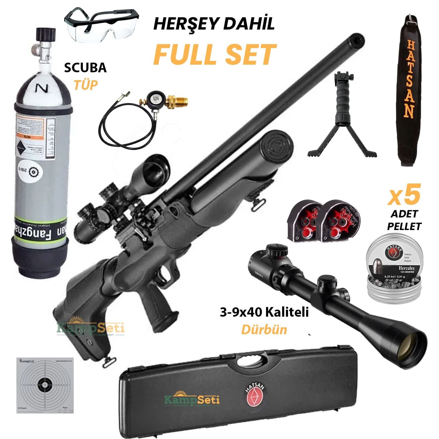 Full Set Hatsan Hercules 666 QE PCP Havalı Tüfek 6.35 mm