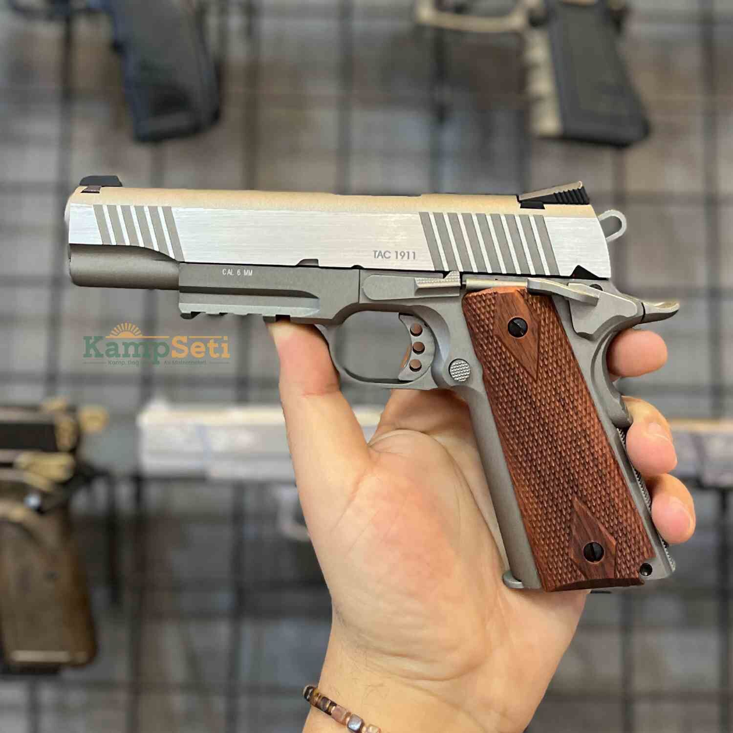 KWC Colt 1911-77 6mm Blowback Airsoft Tabanca Ahşap Kabze