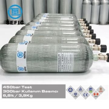 SEFİC Karbonfiber Scuba Tüp 6.8 Litre 300 Bar (Sertifikalı-Sıfır)