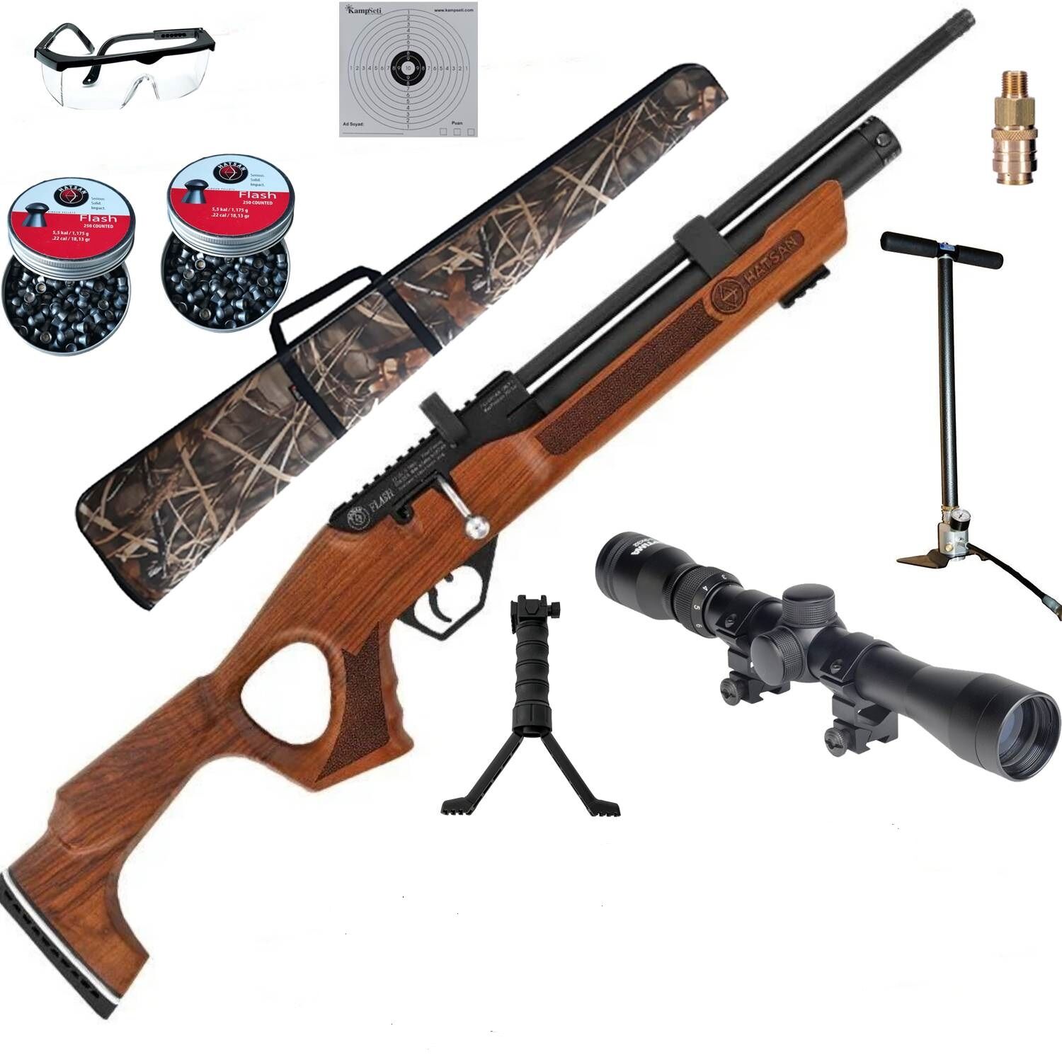 Full Set Hatsan Flash Ağaç Pcp Havalı Tüfek