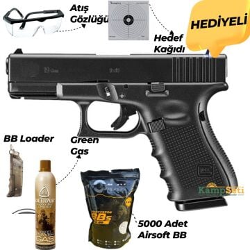 WE Glock 19 GEN5 GreenGas-Blowback Airsoft Tabanca Siyah