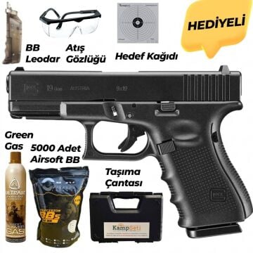 WE Glock 19 GEN5 GreenGas-Blowback Airsoft Tabanca Siyah