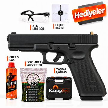 WE Glock 17 Gen5 GreenGas-Blowback Airsoft Tabanca 6mm Siyah