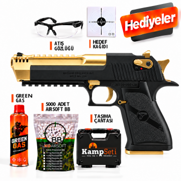 WE AW Desert Eagle L6 Blowback Airsoft Tabanca Gold Siyah