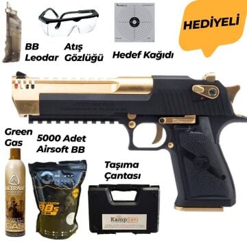WE AW Desert Eagle L6 Blowback Airsoft Tabanca Gold Siyah