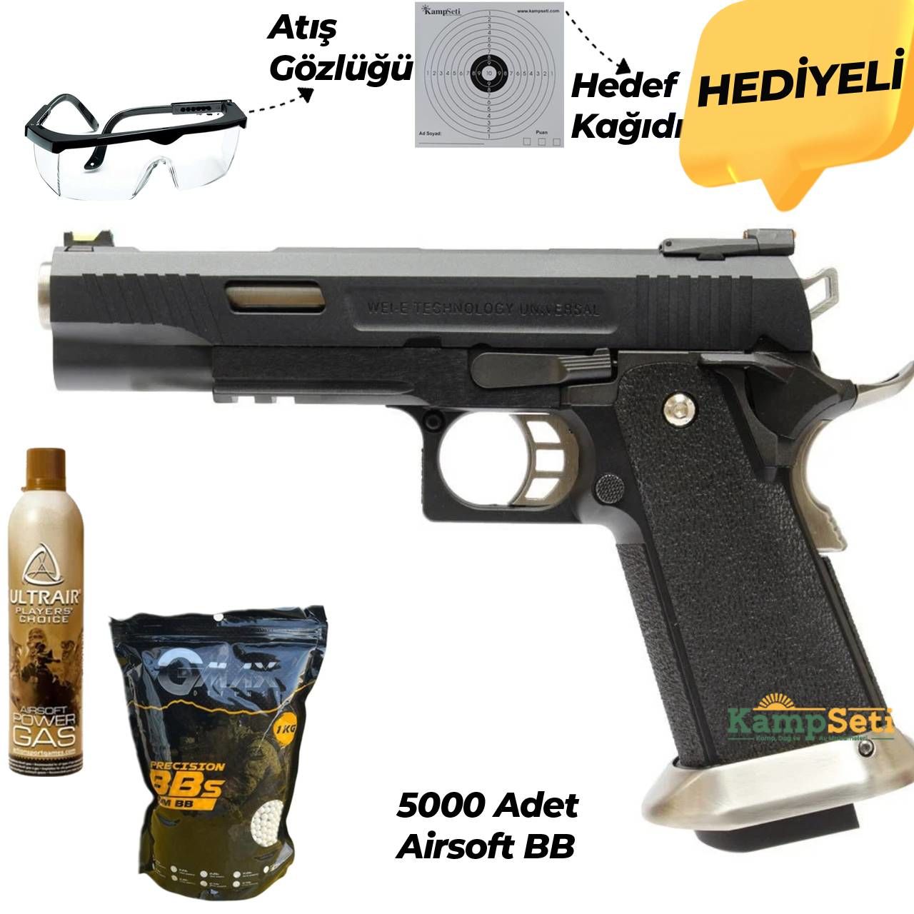 WE Hi-Capa Force 5.1 BK Full Metal T-rex Airsoft Tabanca Siyah