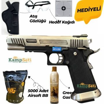 WE Hi-Capa T-rex Force 5.1 SV Full Metal Airsoft Tabanca Gümüş