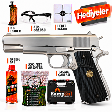 WE COLT 1911 Gümüş Blowback Airsoft Tabanca 6mm