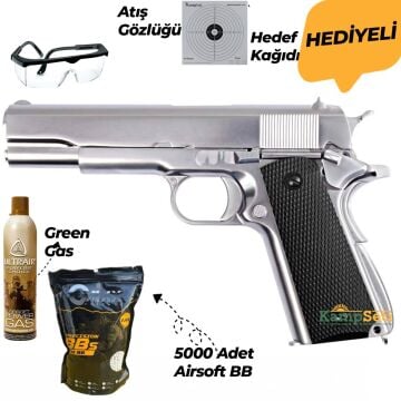 WE COLT 1911 Gümüş Blowback Airsoft Tabanca 6mm