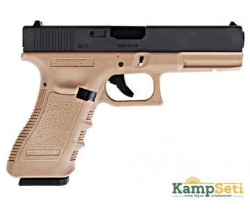 WE Glock 17 Gen3 Tan Blowback G17 Airsoft Tabanca