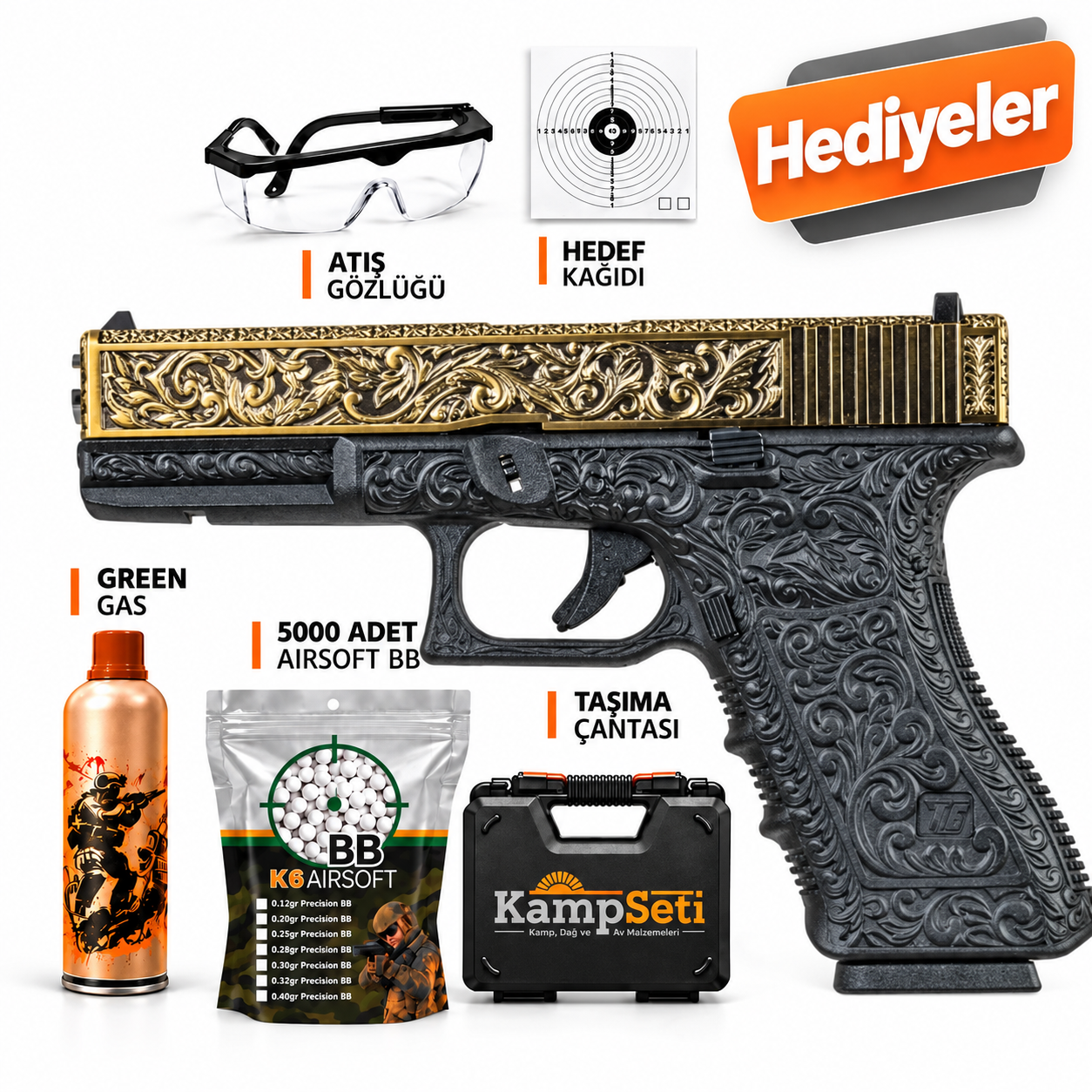 WE Glock 17 Airsoft Etched İvory SE Gravürlü Glock G17 Airsoft Tabanca