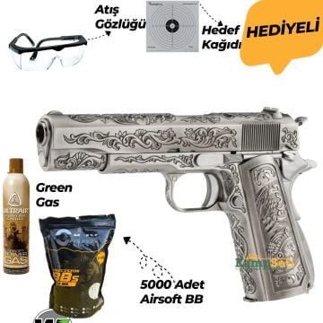 WE Colt 1911 ETCHED GBB Airsoft Tabanca Gravür İşlemeli