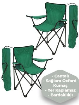 2 Adet KampSeti Çantalı Katlanır Kamp Sandalyesi Rejisör