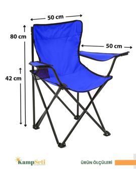 2 Adet KampSeti Çantalı Katlanır Kamp Sandalyesi Rejisör Mavi
