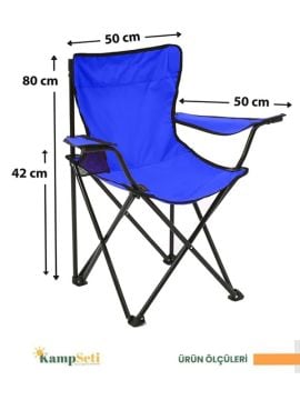 2 Adet KampSeti Çantalı Katlanır Kamp Sandalyesi Rejisör Mavi
