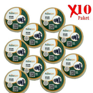 10 Paket KampSeti Havalı Tüfek Saçması 5.5mm (1000 Adet)