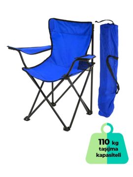 4 Adet KampSeti Çantalı Katlanır Kamp Sandalyesi Rejisör Mavi