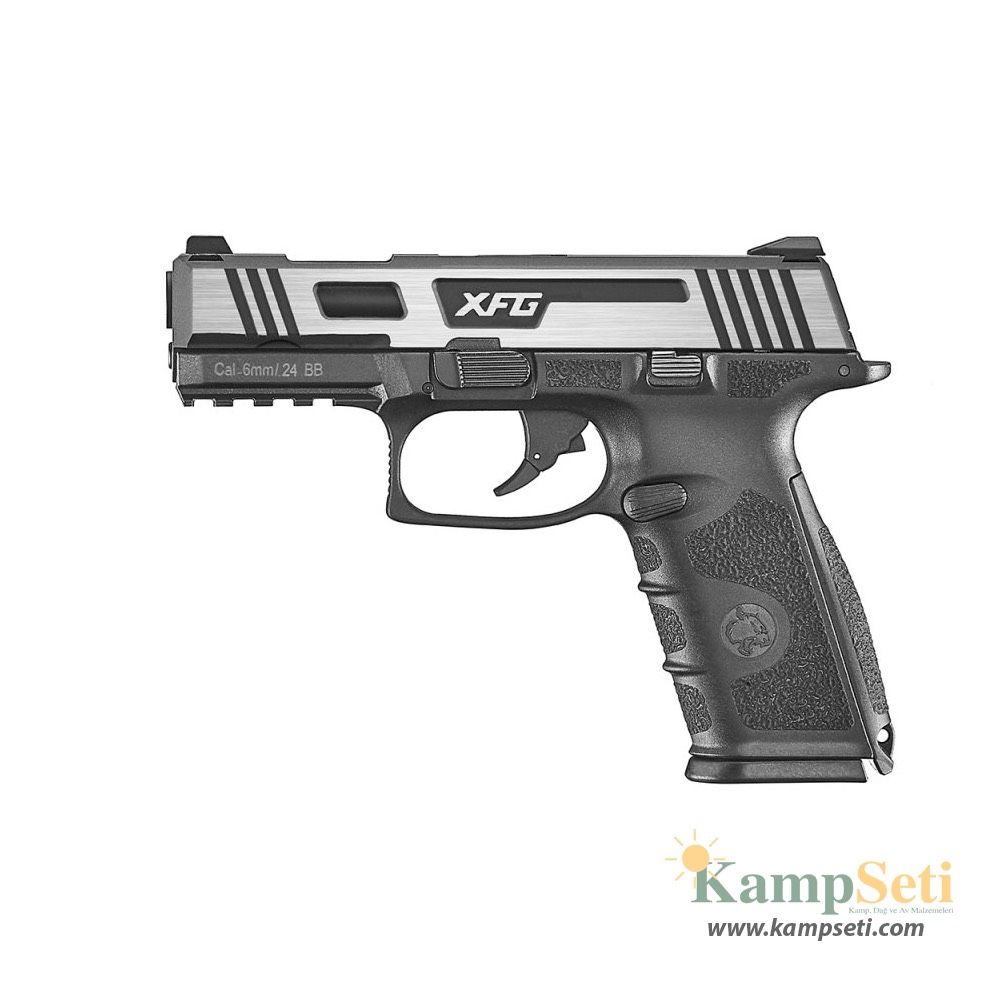 ASG ICS XFG Pistol GBB Airsoft Tabanca - Hairline Siyah/Gümüş