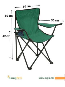 4 Adet KampSeti Çantalı Katlanır Kamp Sandalyesi Rejisör Yeşil
