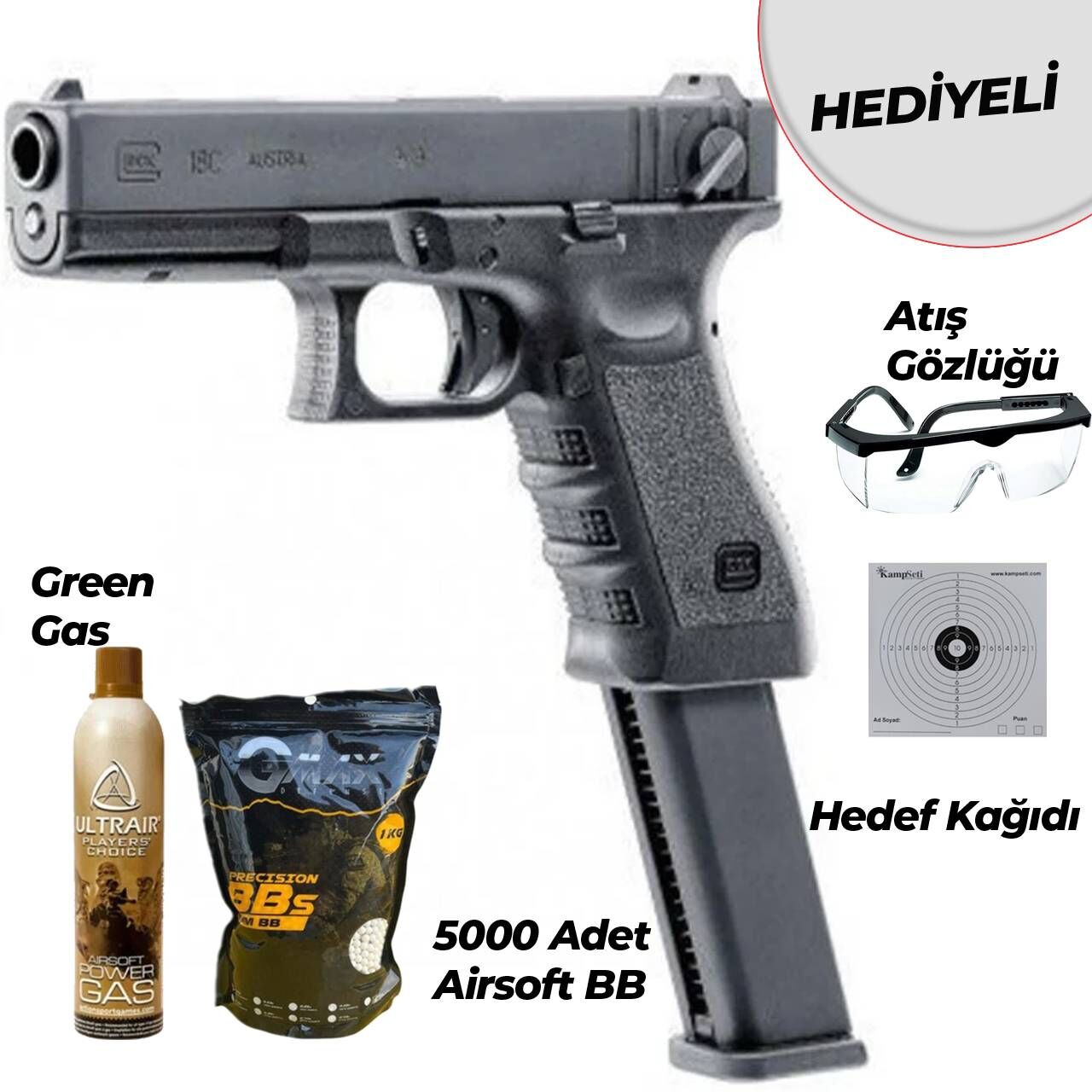 UMAREX Glock 18C Airsoft Tabanca (GreenGas-Blowback) - Siyah