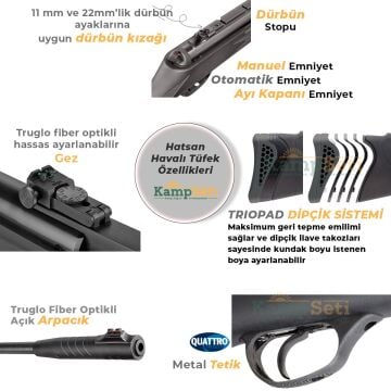 Full Set Hatsan Mod 125 Sniper Vortex Havalı Tüfek(3-9x32 Dürbünlü)