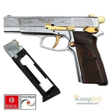 EKOL ES 66 Havalı Tabanca İşlemeli Parlak Beyaz - 4.5 mm