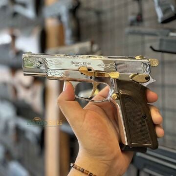 EKOL ES 66 Havalı Tabanca İşlemeli Parlak Beyaz - 4.5 mm