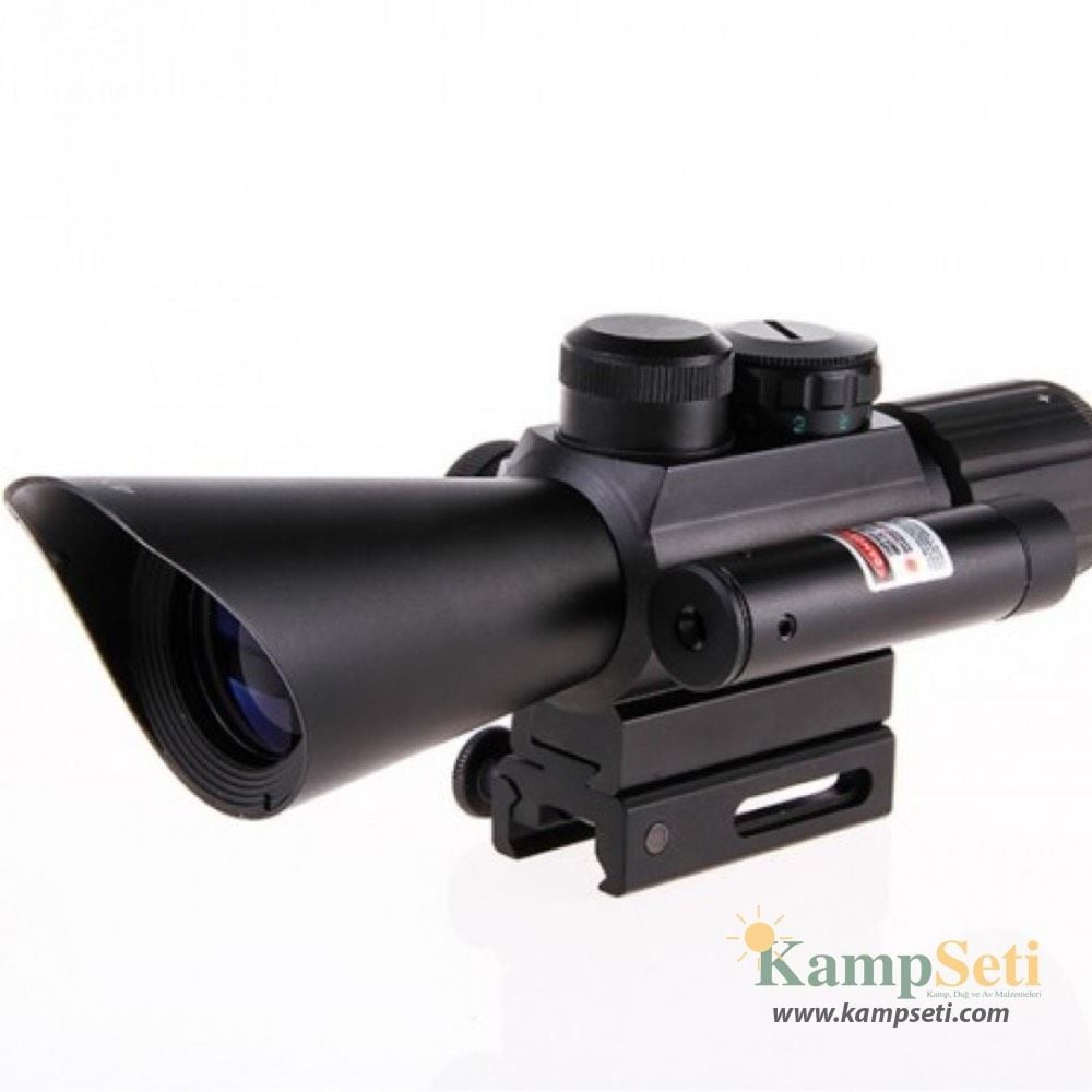 Nikula 4x30 Tüfek Dürbünü Çift Işıklı Lazerli M7