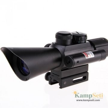Nikula 4x30 Tüfek Dürbünü Çift Işıklı Lazerli M7