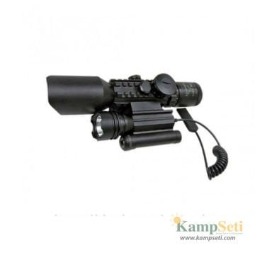 3-10x42 Nikula Zoomlu Av Tüfeği Dürbünü Tüfek Lazeri Zenon Fenerli M9