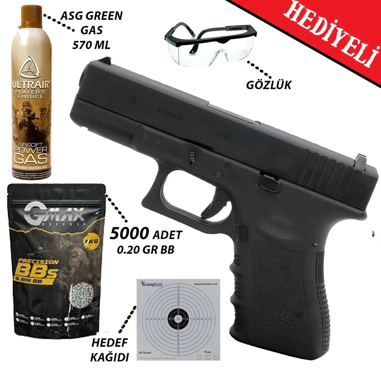 WE Glock 19 Gen3 Mos RMR Airsoft Tabanca (Reddot Yuvalı)