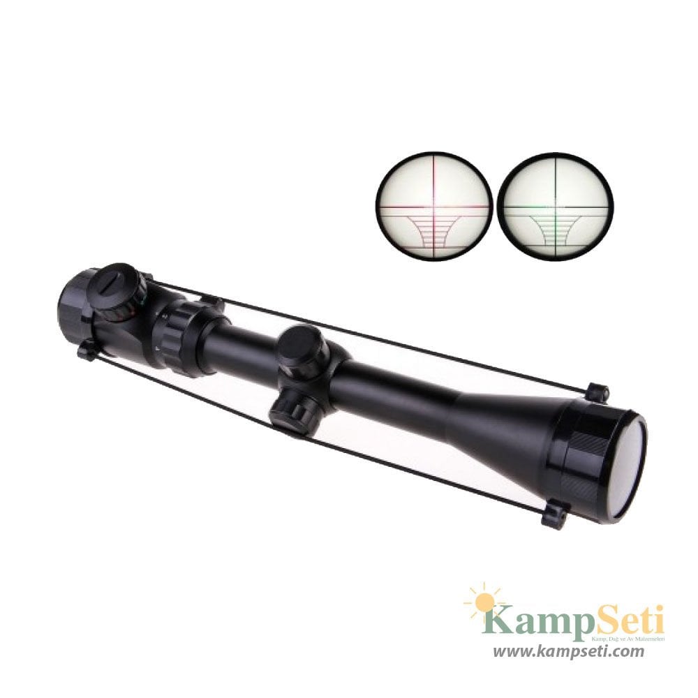 Nikula 3-9x40 Zoomlu Çıft Işıklı Tüfek Dürbünü Silah Montaj Kelepçeli