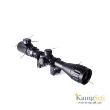 Nikula 3-9X32AOEG Çift Işık Kırmızı Yeşil Kaynaklı Tüfek Dürbünü