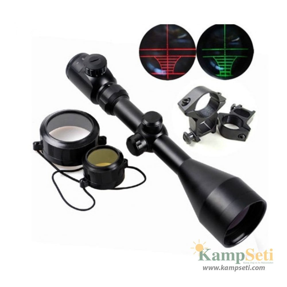 3-9X56EG Yüksek Kaliteli Çıft Işık Kırmızı,Yeşil Kaynaklı Avcılık Süfer Tüfek Dürbün(B)