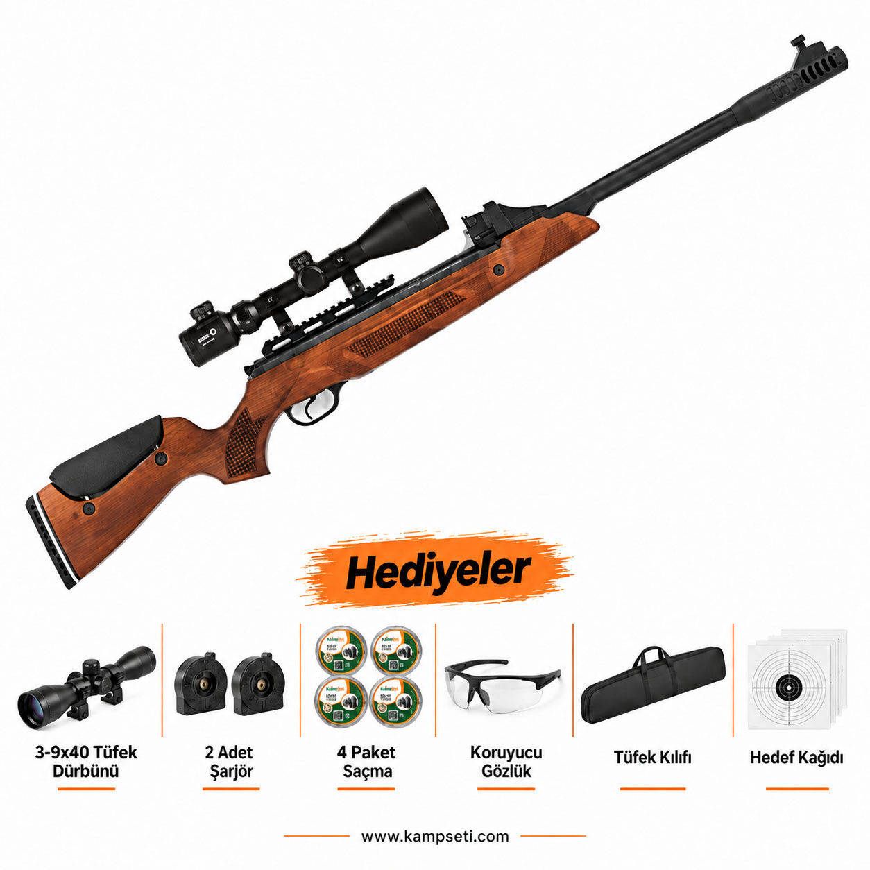Hatsan SpeedFire Şarjörlü Ağaç Vortex Havalı Tüfek 5.5 mm